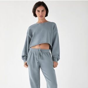 Aritzia TNA Airy Fleece Boyfriend Cropped Sweatshirt